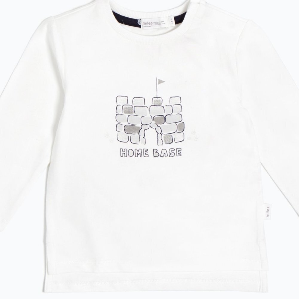 NEW Miles Baby Off-White Organic Cotton Tee Home Base